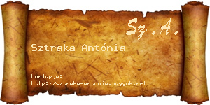 Sztraka Antónia névjegykártya